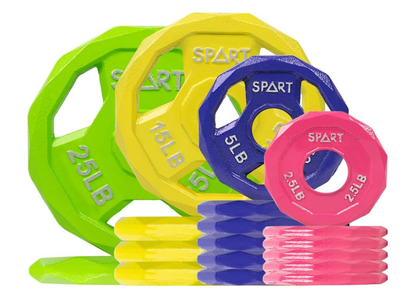 Color Coded Weight Plate 2-Inch Cast Iron Tri-Grip Plate