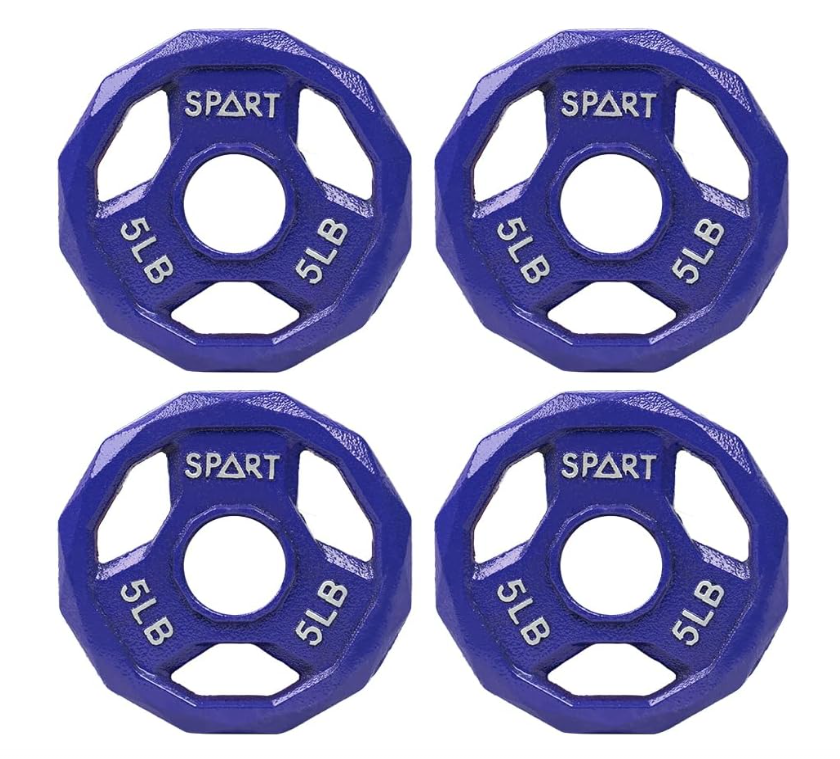 Color Coded Weight Plate 2-Inch Cast Iron Tri-Grip Plate