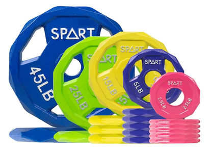 Color Coded Weight Plate 2-Inch Cast Iron Tri-Grip Plate