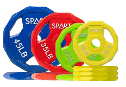 Color Coded Weight Plate 2-Inch Cast Iron Tri-Grip Plate