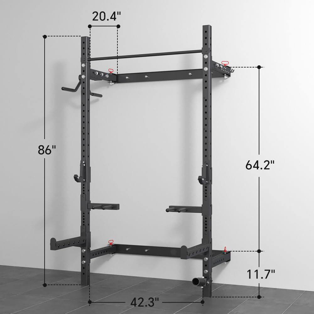 Wall Mounted folding Squat Rack