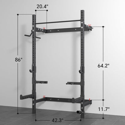 Wall Mounted folding Squat Rack