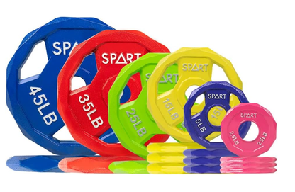 Color Coded Weight Plate 2-Inch Cast Iron Tri-Grip Plate