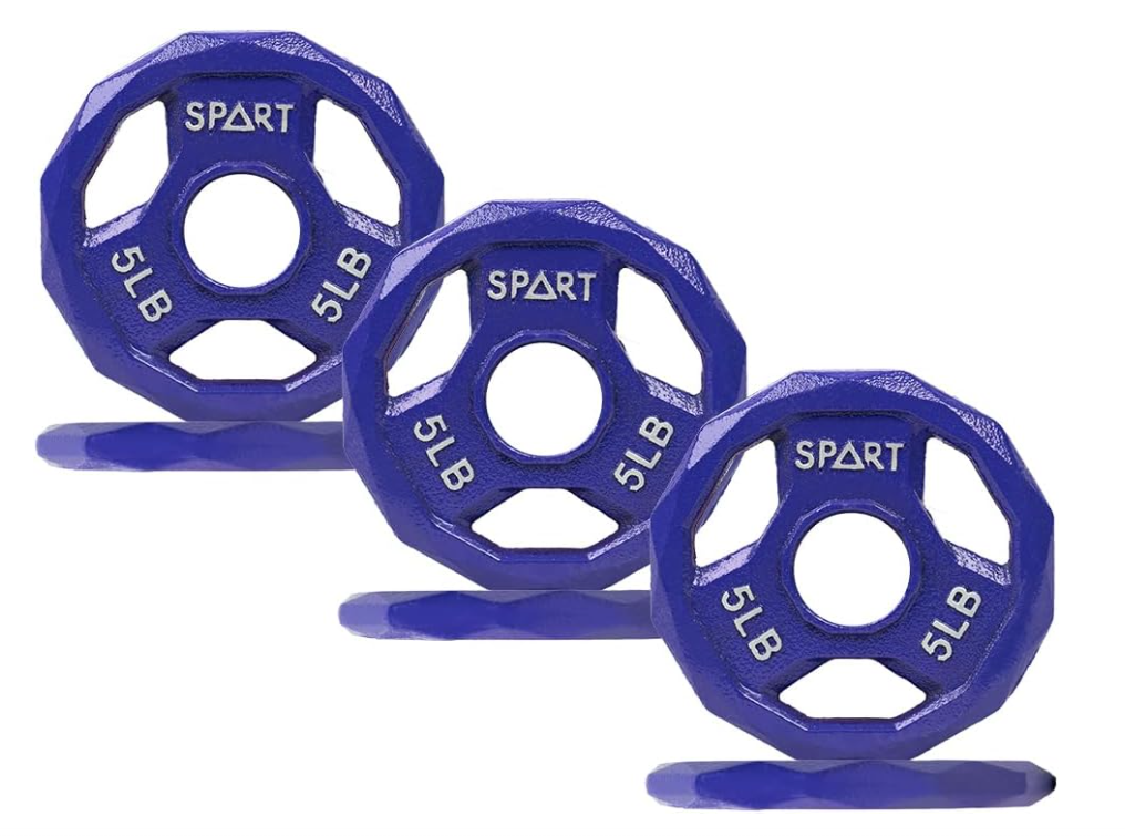 Color Coded Weight Plate 2-Inch Cast Iron Tri-Grip Plate