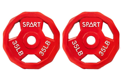 Color Coded Weight Plate 2-Inch Cast Iron Tri-Grip Plate