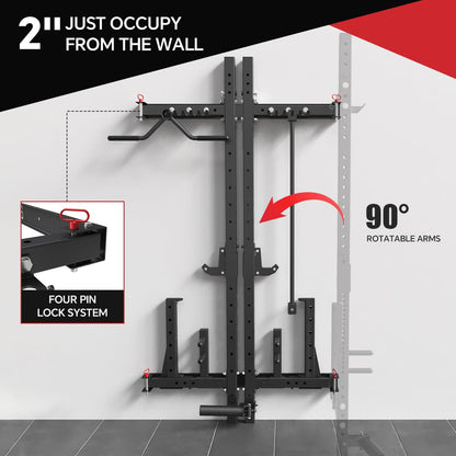 Wall Mounted folding Squat Rack