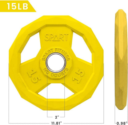 2-Inch Colorful Rubber Coated Olympic Grip Plate