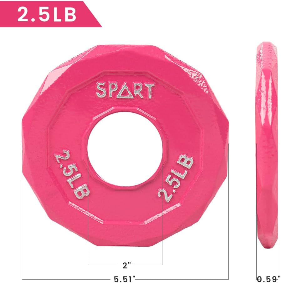 Color Coded Weight Plate 2-Inch Cast Iron Tri-Grip Plate