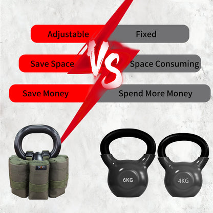 soft army green adjustable kettlebell