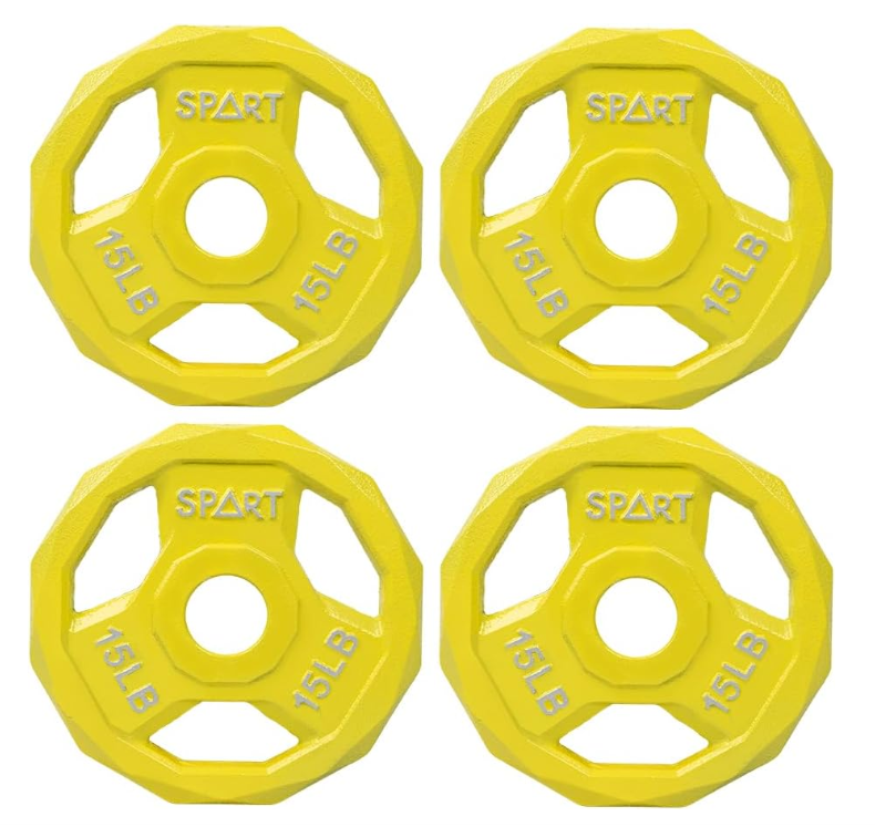 Color Coded Weight Plate 2-Inch Cast Iron Tri-Grip Plate