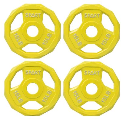 Color Coded Weight Plate 2-Inch Cast Iron Tri-Grip Plate