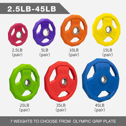 2-Inch Colorful Rubber Coated Olympic Grip Plate