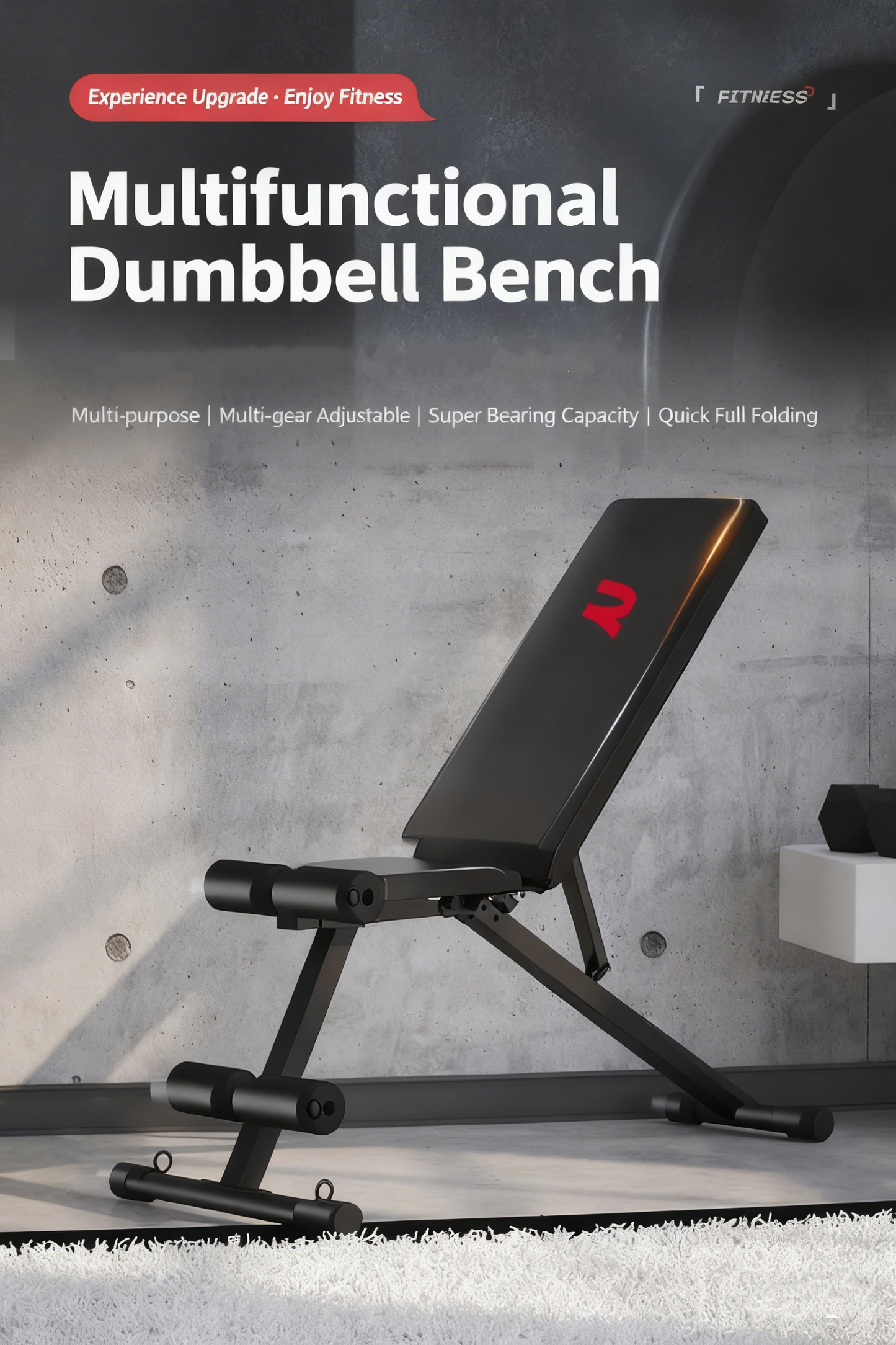 foldable & adjustable dumbbell bench